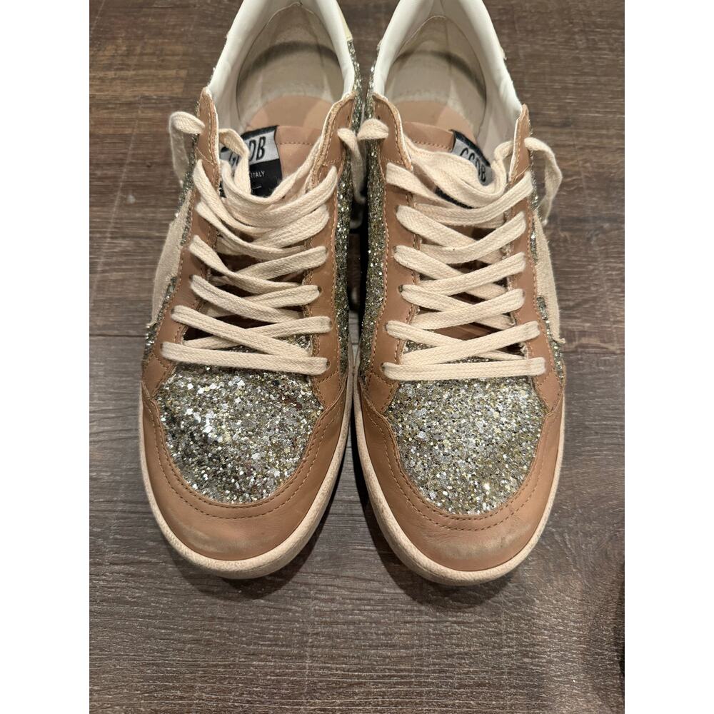 Golden Goose GGDB Ball Star platinum glitter sneakers size 40 EUC - Picture 2 of 6